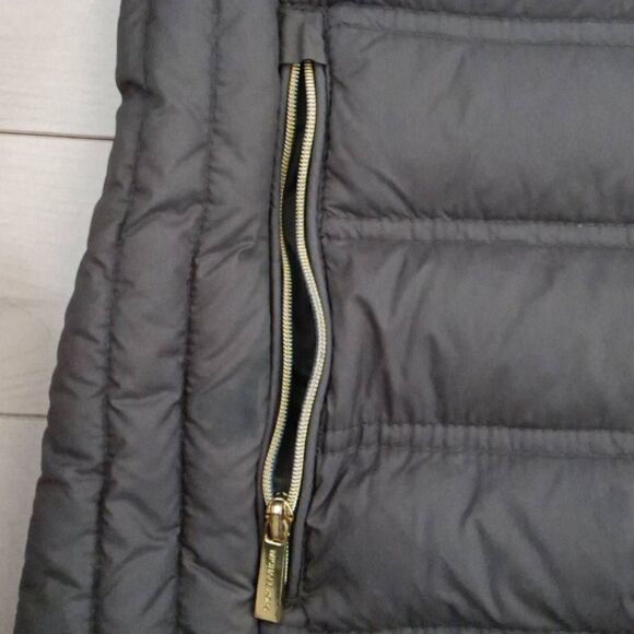 Michael Kors Women's Packable Down Fill Hoodie Puffer Jacket Brown Medium - Picture 5 of 9